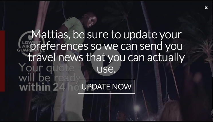 Personalized Interactive Video Player: Call to Action (CTA) Example